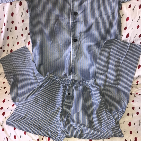 US Polo Assn small blue white and grey striped pajamas 💕 - Picture 5 of 6
